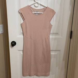 Nude cotton dress with lace back